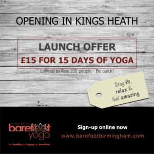 Barefoot Yoga Kings Heath Launch Offer
